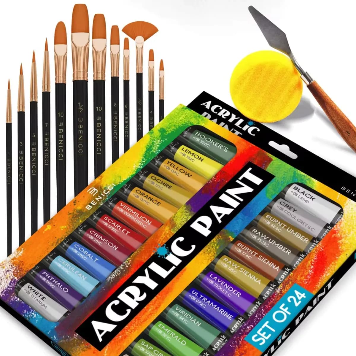 Acrylic Paint Set, 24 Colours